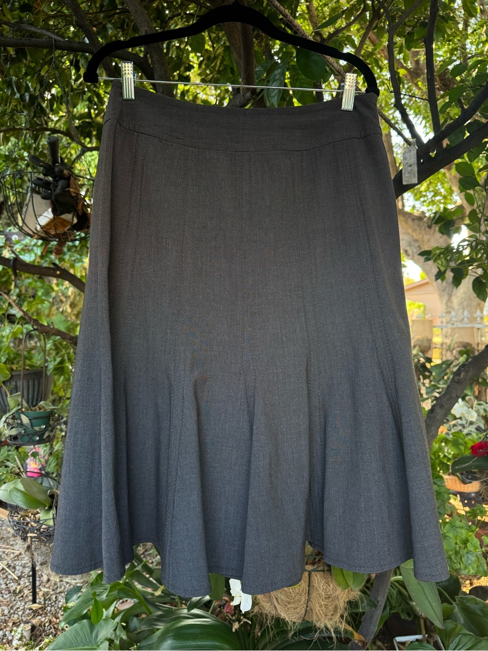 Dalia Collection Gray A-Line Flared Skirt